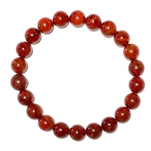 レッドコーラル 10mm 丸玉 ブレスレット アクセサリー 内周 約16cm 赤