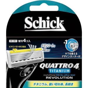 【●メール便にて送料無料 代引不可】 シック・ジャパン Schick(シック) クアトロ4 チタニウムレボリューション 替刃［QRVI-4］ 4コ入｜kobekanken