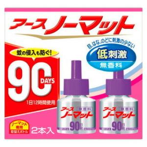 アース製薬株式会社 アース製薬 アースノーマット 取替えボトル90日用無香料 ４５ｍｌ×２【医薬部外品】＜蚊成虫の駆除＞【北海道・沖縄は送料別】【CPT】｜kobekanken