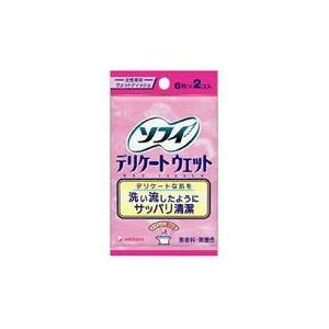 ユニチャーム株式会社 〜拭くビデ〜 ソフィ デリケートウェット 6P×2 【北海道・沖縄は別途送料必要】【CPT】｜kobekanken