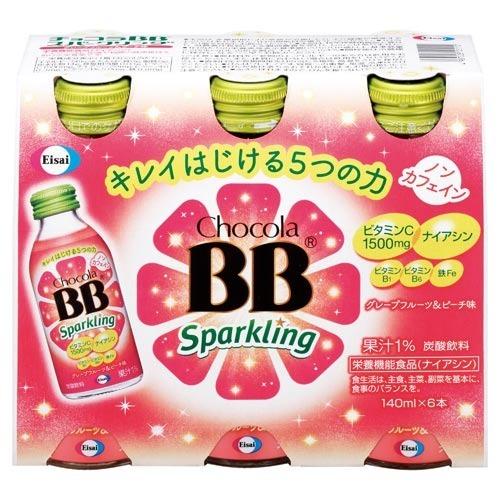 【送料無料】エーザイ株式会社 チョコラBB スパークリング グレープフルーツ&amp;ピーチ味 140ml×...