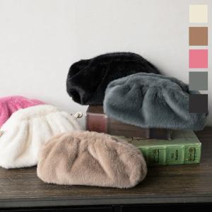 バッグ ファー ショルダー クラッチ もこもこ がま口バッグ