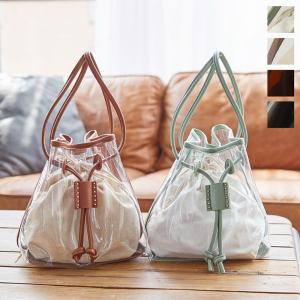 バッグ レディース クリアバッグ 夏 巾着セット コンビバッグ