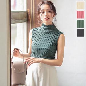 ノースリーブ ニット トップス レディース 夏 サマーニット