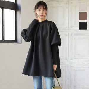 チュニック レディース トップス 体型カバー バルーンスリーブ