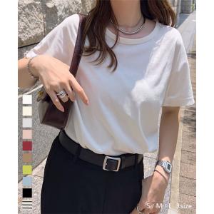 Tシャツ 半袖 白T レディース 夏 秋 40代 50代 インナー 無地 シンプル 綿100% C5106