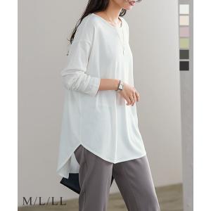 ラウンドビッグチュニックロンT レディース 春 Tシャツ