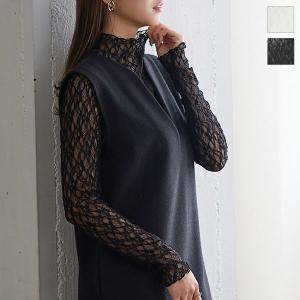 ブラウス トップス レディース 春 シアー ハイネック