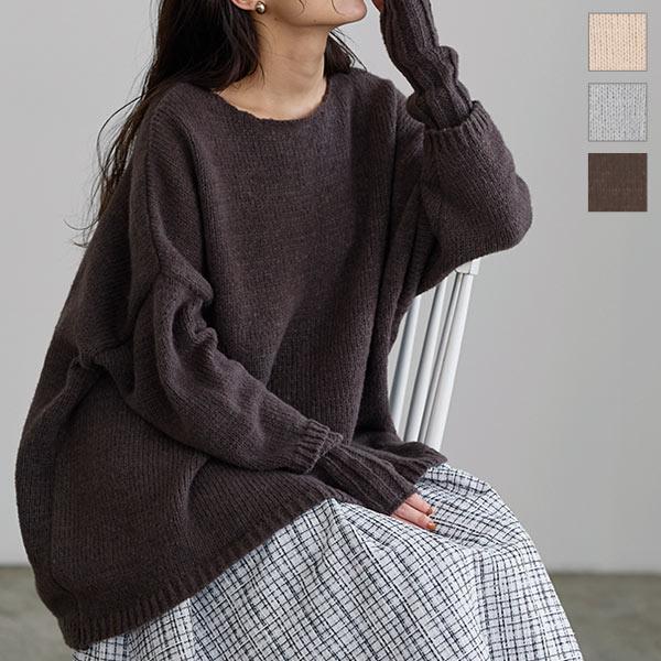 ときめきニット 冬 アームウォーマー付き 冬 プルオーバー 40代 50代 30代 ゆったり C65...