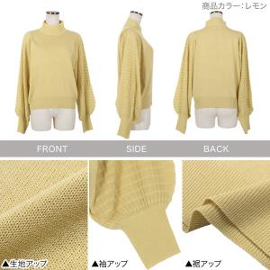 シアーチェックスリーブニット モックネック レ...の詳細画像2