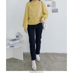シアーチェックスリーブニット モックネック レ...の詳細画像4