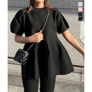 サマーニット レディース 半袖 チュニック 夏 ...の商品画像