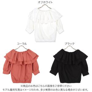 ブラウス シャツ レディース 夏 5分袖 オフ...の詳細画像1