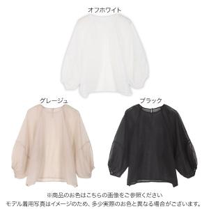 ブラウス レディース 長袖 シアー 透け 40...の詳細画像1
