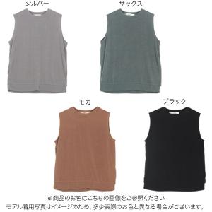 トップス ノースリーブ クルーネック Tシャツ...の詳細画像1
