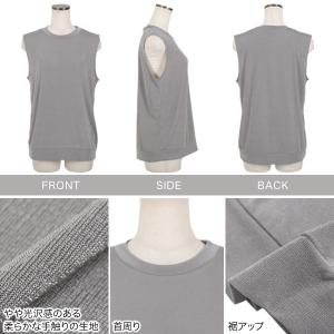 トップス ノースリーブ クルーネック Tシャツ...の詳細画像2