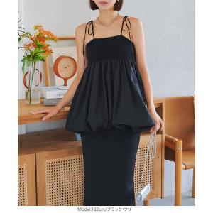 トップス レディース キャミソール ペプラム ...の詳細画像4