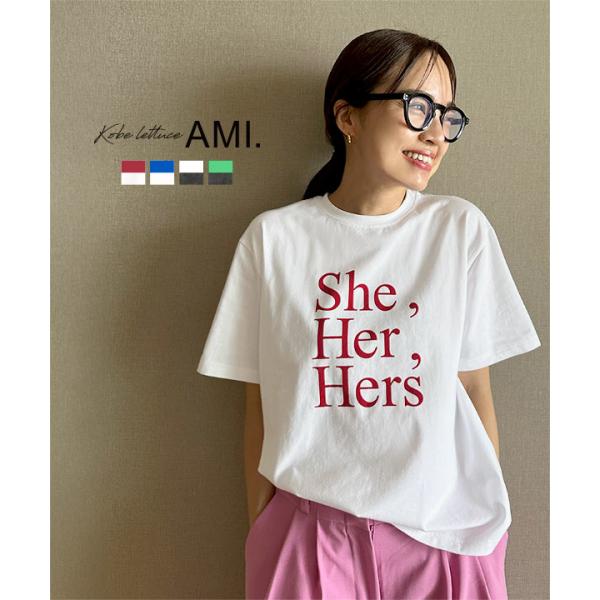 Tシャツ 半袖 トップス レディース 上品 春名亜美さんコラボ カットソー AMI あみ 40代 3...