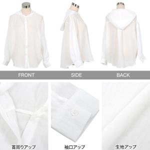 パーカー シャツ ガーゼ レディース 長袖 夏...の詳細画像2