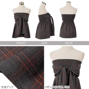 ペプラムトップス ベアトップ トップス レディ...の詳細画像2