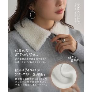 裏起毛スウェット レディース トップス ポロ ...の詳細画像4