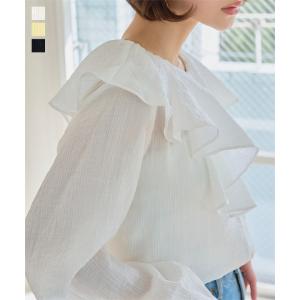 ブラウス レディース シアー 春夏 トップス フ...の商品画像