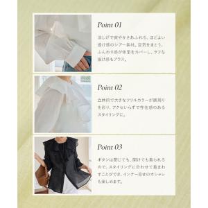 ブラウス レディース シアー 春夏 トップス ...の詳細画像4