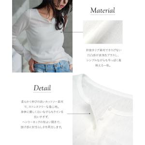 Tシャツ ロンT レディース ヘンリーネック ...の詳細画像4