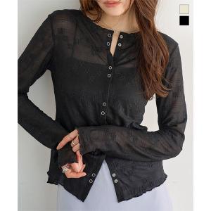 カーディガン レディース 薄手 シアーカーディガ...の商品画像