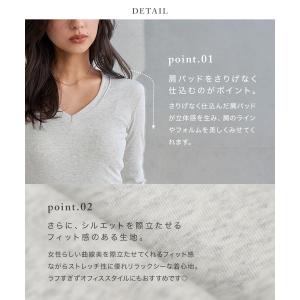 ロンT レディース Vネック クルーネック 4...の詳細画像5