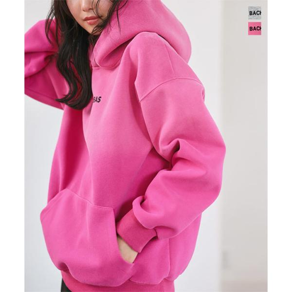 スウェット パーカー レディース フーディ オーバーサイズ トレーナー グラデーション ロゴ ダイバ...