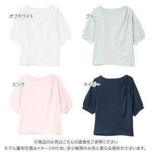 ブラウス レディース 半袖 ドレープネック オ...の詳細画像1