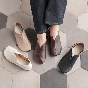 バブーシュ 2WAY ぺたんこ フラット レザー フェイクレザー