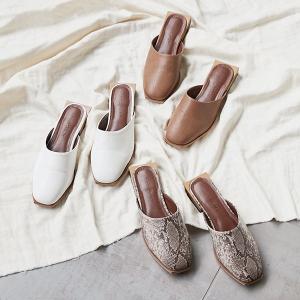 ミュール フラット スクエアソール レディース 靴