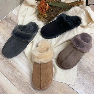 スリッパ レディース スリッポン シューズ 秋冬 ファー