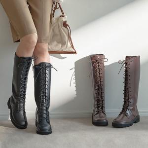 ブーツ レースアップ ロングブーツ レディース 秋冬