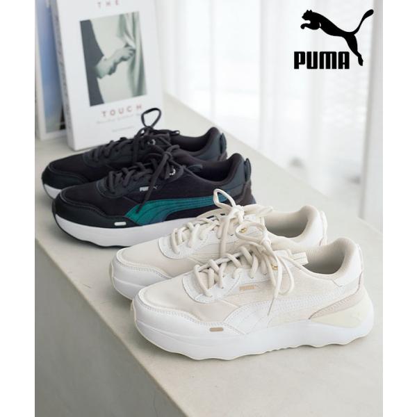 PUMA プーマ スニーカー 厚底 レディース ランテイムドプラットフォームリージェントロマンススニ...