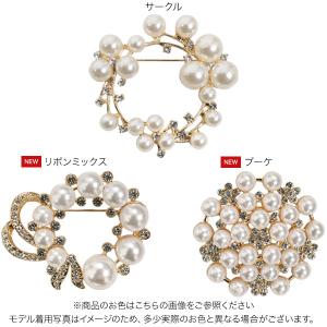 コサージュ パールモチーフブローチ レディース...の詳細画像1