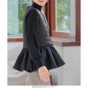 ベスト ジレ レディース キルト キルティング...の詳細画像5