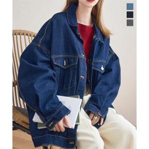 セール Gジャン レディース 40代 軽い デニムジャケット オーバーサイズ ブルゾン アウター 50代 ジージャン K1321送料無料