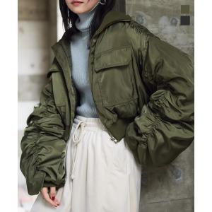 ブルゾン レディース アウター 中綿 シャーリング MA1 MA-1 ショート丈 40代 50代 60代 コート 羽織り 秋 冬 K1345送料無料