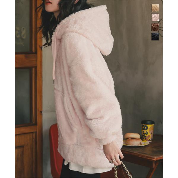 セール ファーフリースジップアップフーディー アウター レディース 40代 50代 羽織り ブルゾン...