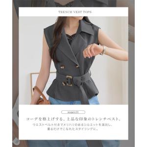 ベスト トレンチ レディース 40代 上品 き...の詳細画像4
