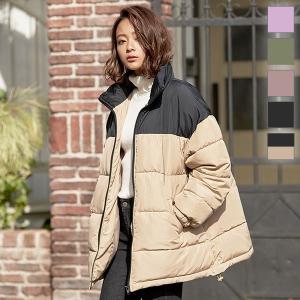 アウター ダウンコート スタンドカラー フェイクダウン