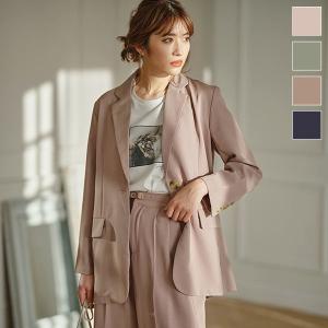 テーラード ジャケット アウター とろみ素材 テーラード