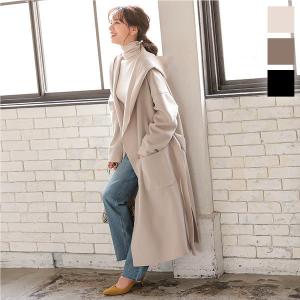コート ガウン レディース アウター 秋冬 ゆったり フード付き