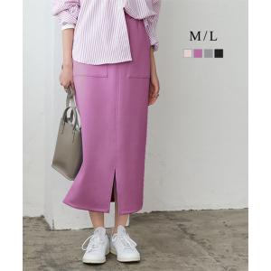 ナロースカート 40代 50代 タイト ウエストゴム ダンボール レディースロング丈 秋 冬 M3199