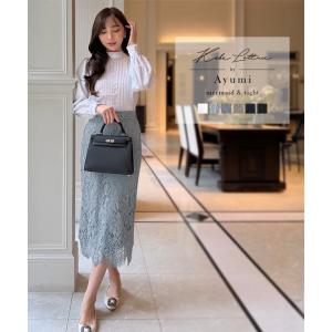 岡部あゆみさんコラボスカート レディース 総レース ロング丈 マーメイド タイト 40代 50代 30代 M3441