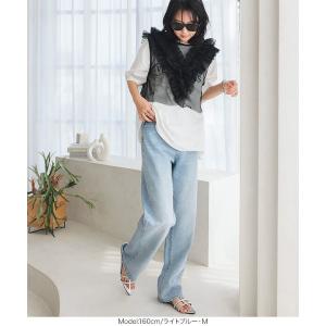 ワイドデニム デニムパンツ レディース ボトム...の詳細画像4