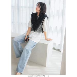 ワイドデニム デニムパンツ レディース ボトム...の詳細画像5